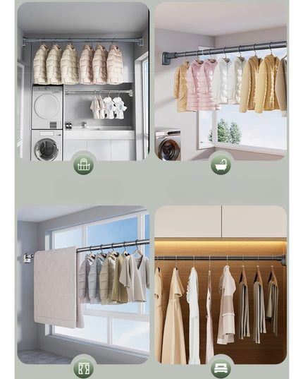 Bara Telescopica Multifunctionala, din Otel Inoxidabil si ABS, Utilizare Universala, Extensie 185 - , Fara Perforare Perete