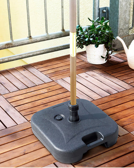 Baza umbrela din plastic, patrata, 22 litri, neagra