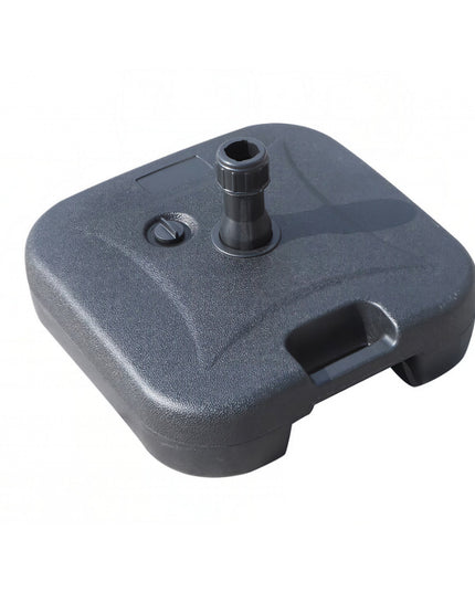 Baza umbrela din plastic, patrata, 22 litri, neagra
