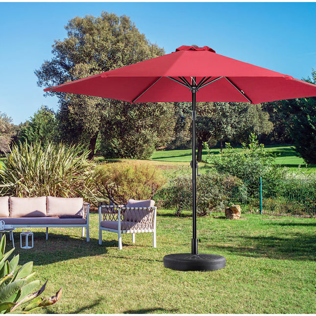 Baza umbrela din plastic rotunda, 22 litri, neagra