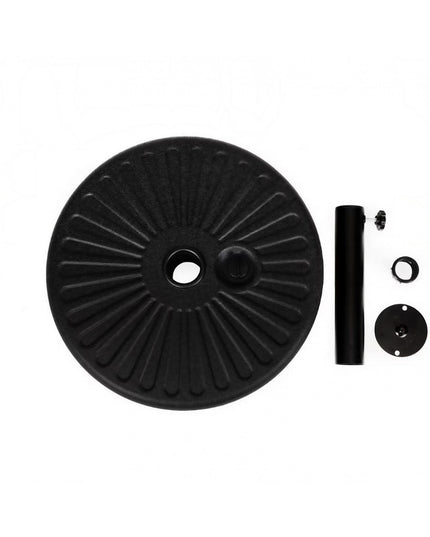 Baza umbrela din plastic rotunda, 22 litri, neagra