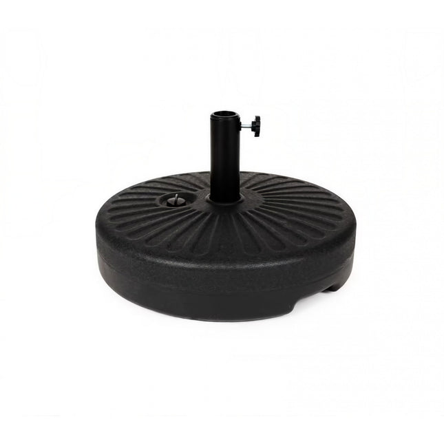 Baza umbrela din plastic rotunda, 22 litri, neagra