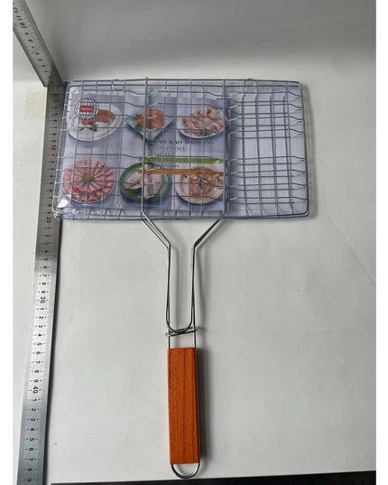 Gratar pentru Peste si Carne, Suprafata Utila , Otel Inoxidabil, cu Maner, Portabil
