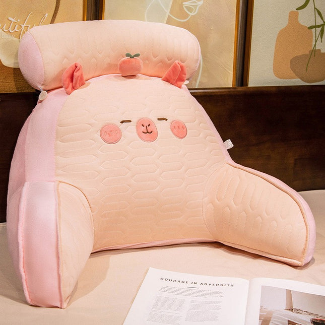 Perna Multifunctionala, Spatar pentru Pat, Protectie Lombara, Marime Medie,din Latex, Model Capybara cu Mar in Cap