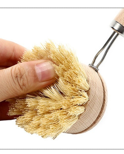 Perie de Curatat Vase si Alimente, din Lemn de Fag cu Coada,Perie din Sisal