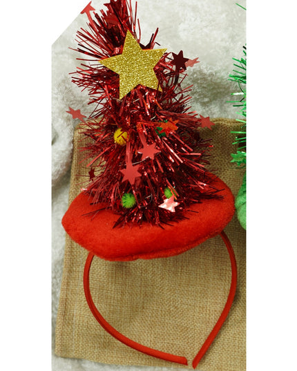 Bentita/cerc brad de Craciun, culoare rosie, marime standard