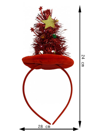 Bentita/cerc brad de Craciun, culoare rosie, marime standard