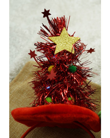 Bentita/cerc brad de Craciun, culoare rosie, marime standard