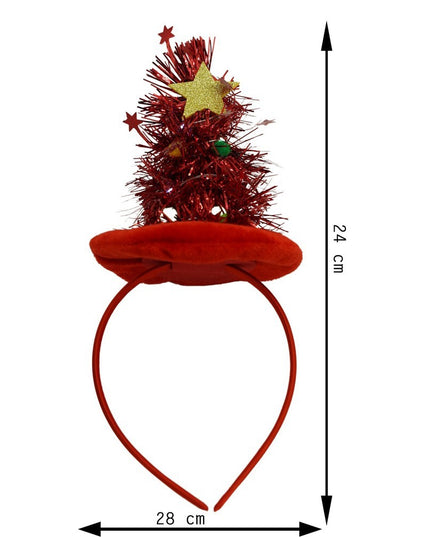 Bentita/cerc brad de Craciun, culoare rosie, marime standard