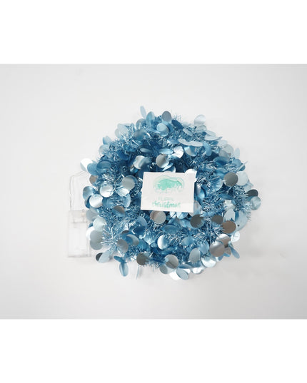 Beteala Craciun cu LED, Albastra, model cu paiete rotunde, x , PVC, Sir, Artificiala