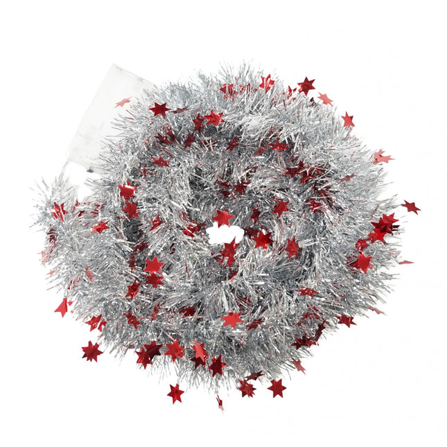 Beteala Craciun cu LED, Rosie, model cu stelute, x , PVC, Sir, Artificiala