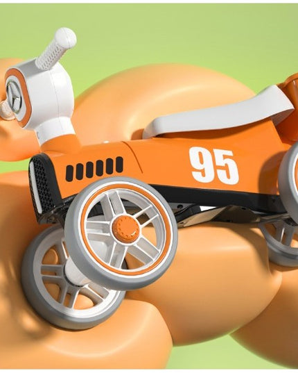 Bicicleta fara pedale pentru copii cu lumini si muzica, 4 roti, varsta 1-3 ani, material PP