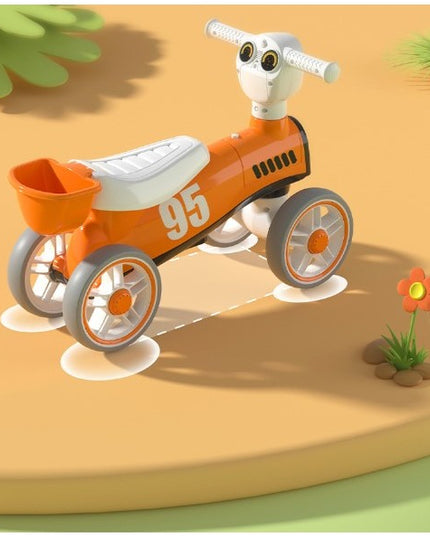 Bicicleta fara pedale pentru copii cu lumini si muzica, 4 roti, varsta 1-3 ani, material PP