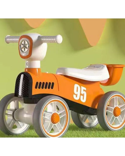 Bicicleta fara pedale pentru copii cu lumini si muzica, 4 roti, varsta 1-3 ani, material PP