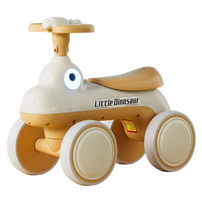 Bicicleta Pentru Copii, Fara Pedale, Cu Patru Roti, Din Plastic Rezistent, Fara BPA, Cu Muzica Si Lumini, Model Dinozaur