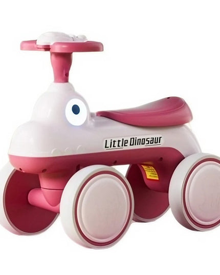 Bicicleta Pentru Copii, Fara Pedale, Cu Patru Roti, Din Plastic Rezistent, Fara BPA, Cu Muzica Si Lumini, Model Dinozaur