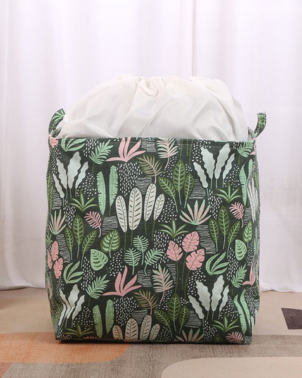 de Depozitare Pliabila, Impermeabila, cu Snur, Capacitate 100 L, cu Manere,Model Frunze