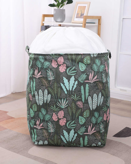 de Depozitare Pliabila, Impermeabila, cu Snur, Capacitate 100 L, cu Manere,Model Frunze