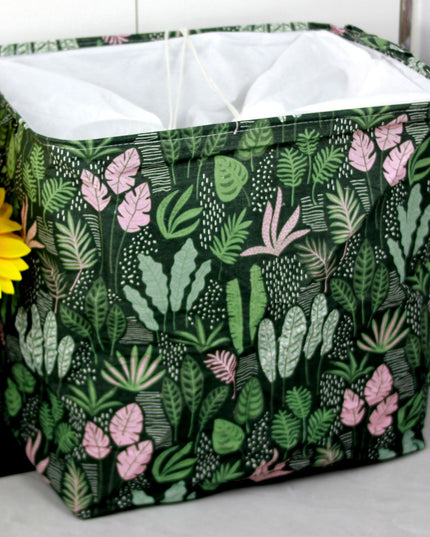 de Depozitare Pliabila, Impermeabila, cu Snur, Capacitate 100 L, cu Manere,Model Frunze