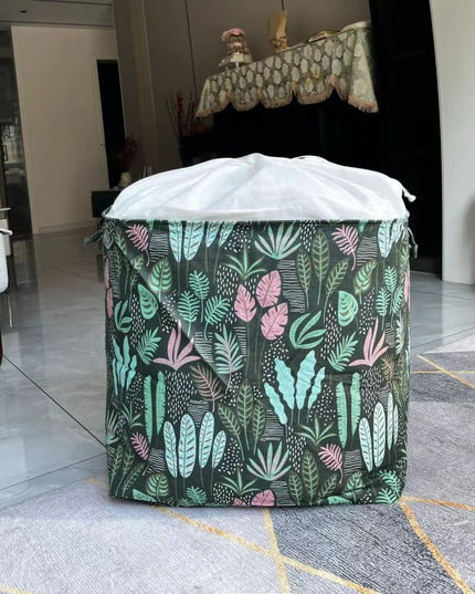 de Depozitare Pliabila, Impermeabila, cu Snur, Capacitate 100 L, cu Manere,Model Frunze