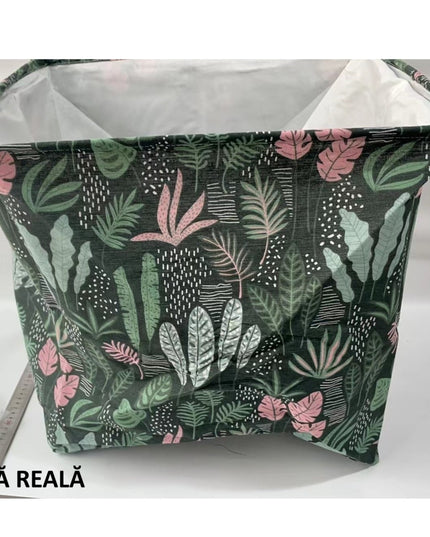 de Depozitare Pliabila, Impermeabila, cu Snur, Capacitate 100 L, cu Manere,Model Frunze