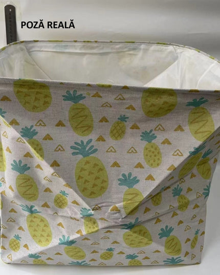 de Depozitare Pliabila, Impermeabila, cu Snur, Capacitate 100 L, cu Manere,Model Ananas