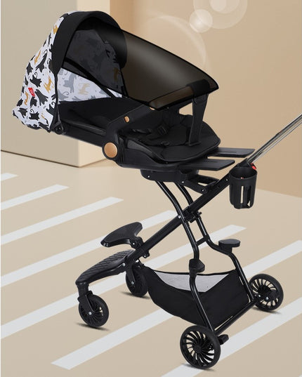 Carucior Sport 3in1, 6-36 Luni, Reversibil, Pliabil, Tavita pentru Masa, Pozitie de Somn, Centura de Siguranta, Roti 360, Suport Pahar, Copertina pentru Soare