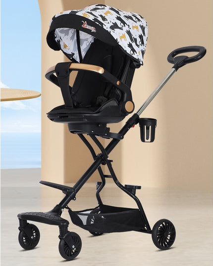 Carucior Sport 3in1, 6-36 Luni, Reversibil, Pliabil, Tavita pentru Masa, Pozitie de Somn, Centura de Siguranta, Roti 360, Suport Pahar, Copertina pentru Soare