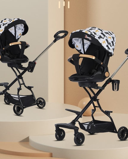 Carucior Sport 3in1, 6-36 Luni, Reversibil, Pliabil, Tavita pentru Masa, Pozitie de Somn, Centura de Siguranta, Roti 360, Suport Pahar, Copertina pentru Soare