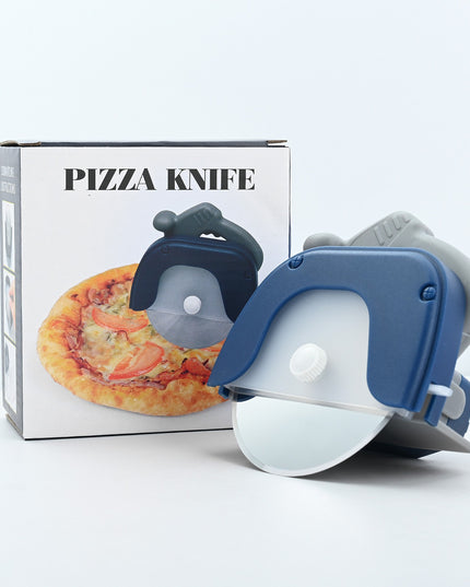 Cutit circular pentru pizza , otel inoxidabil si plastic, capc protectie lama