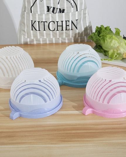 Bol Feliator pentru Salata, Castron Multifunctional pentru Legume si Fructe, pentru Spalat si Taiat Legumele, cu Scurgere si Tocator, Ergonomic, Protectie pentru Maini