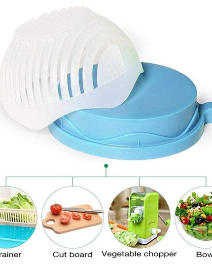 Bol Feliator pentru Salata, Castron Multifunctional pentru Legume si Fructe, pentru Spalat si Taiat Legumele, cu Scurgere si Tocator, Ergonomic, Protectie pentru Maini