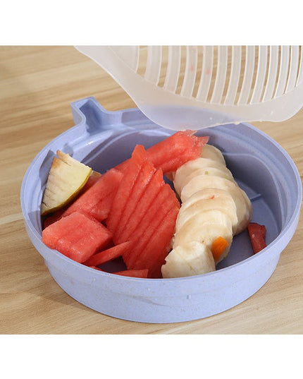 Bol Feliator pentru Salata, Castron Multifunctional pentru Legume si Fructe, pentru Spalat si Taiat Legumele, cu Scurgere si Tocator, Ergonomic, Protectie pentru Maini