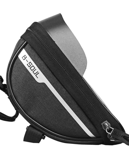 Borseta bicicleta impermeabila cu husa pentru telefon montare pe ghidon, compatibila cu telefoane de pana la 16 cm, spatiu depozitare, 18.5x9.5 cm