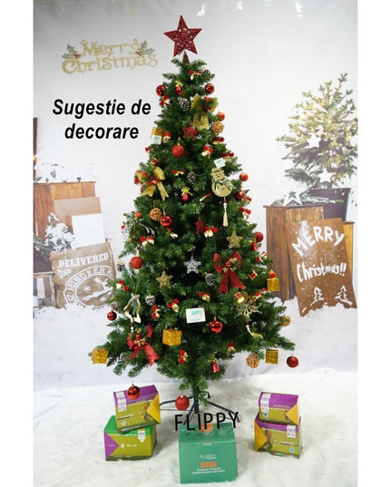 Brad artificial de Craciun, clasic, pentru interior/exterior, inaltime , diametru , 463 ramuri