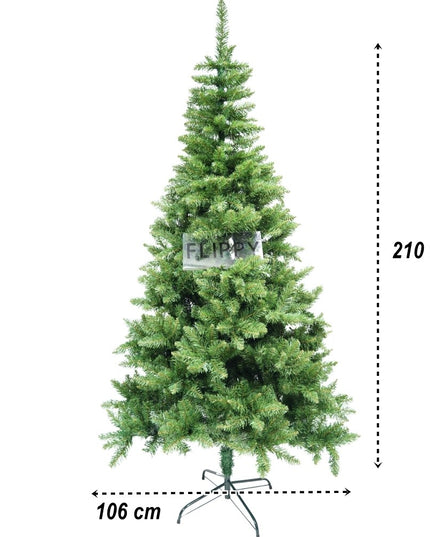 Brad artificial de Craciun, clasic, pentru interior/exterior, inaltime , diametru , 663 ramuri