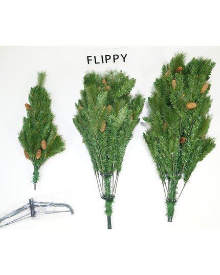 Brad artificial de Craciun, Decorat cu conuri de pin, pentru interior/exterior, inaltime , 659 ramuri