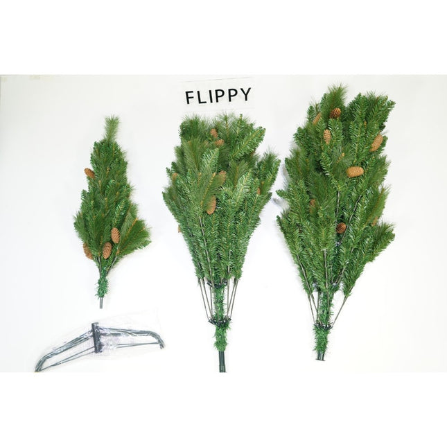 Brad artificial de Craciun, Decorat cu conuri de pin, pentru interior/exterior, inaltime , 659 ramuri