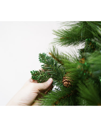 Brad artificial de Craciun, Decorat cu conuri de pin, pentru interior/exterior, inaltime , 659 ramuri
