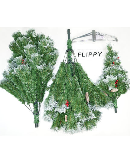 Brad artificial de Craciun nins, decorat cu conuri pin, pentru interior/exterior, inaltime , 760 ramuri