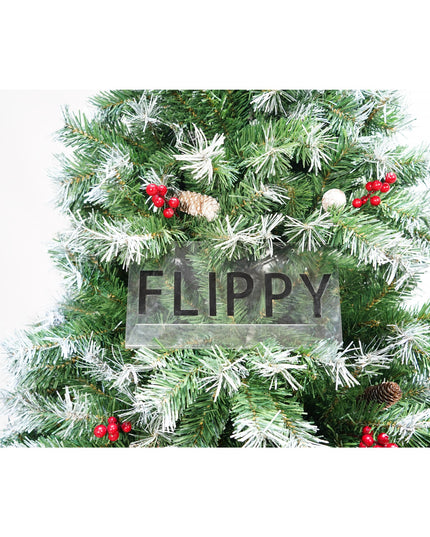 Brad artificial de Craciun nins, decorat cu conuri pin, pentru interior/exterior, inaltime , 760 ramuri