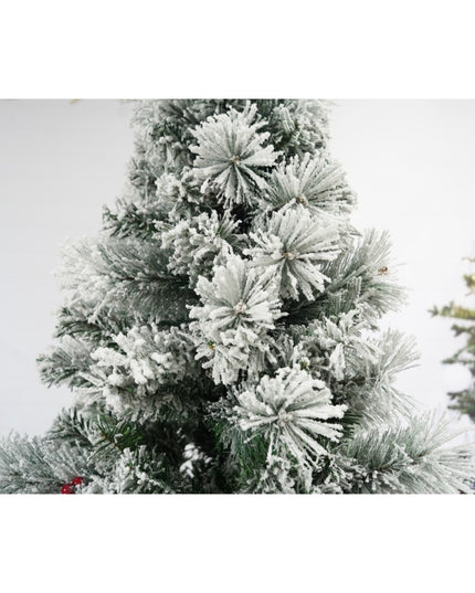 Brad artificial de Craciun nins, decorat cu conuri pin, pentru interior/exterior, inaltime , diametru , 630 ramuri