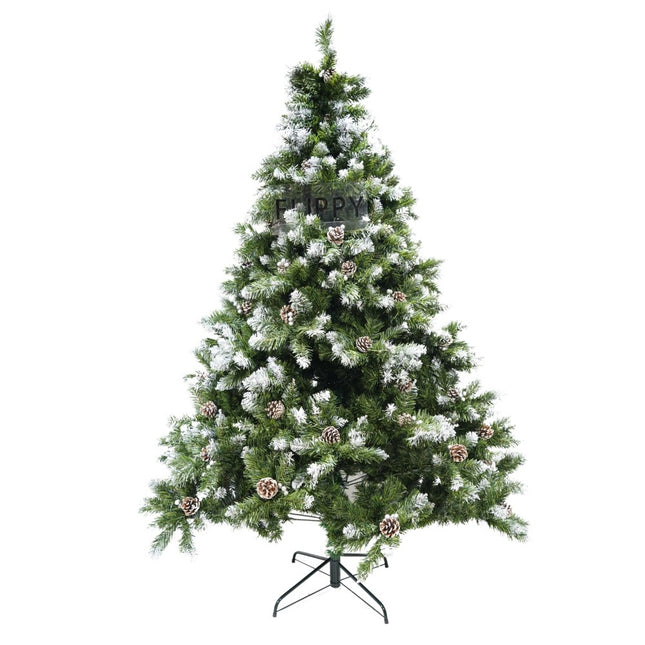 Brad artificial de Craciun nins, decorat cu conuri pin, pentru perete/colt, inaltime , 862 ramuri