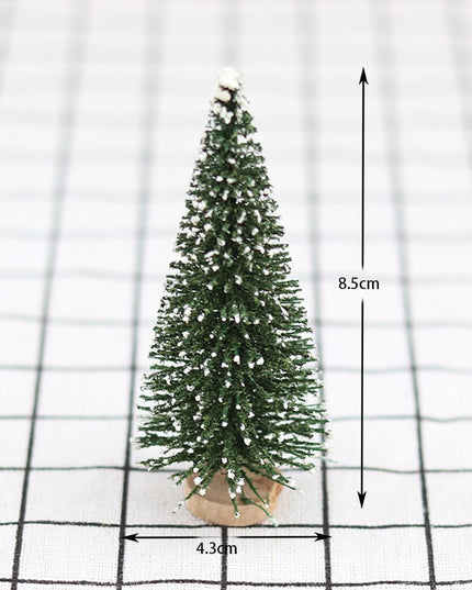 Brad artificial de craciun, ornament pentru masa, pe suport lemn, inaltime