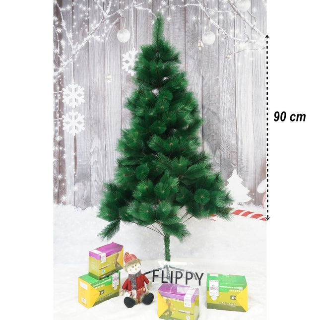 Brad artificial de Craciun tip pin, clasic, pentru interior/exterior, inaltime