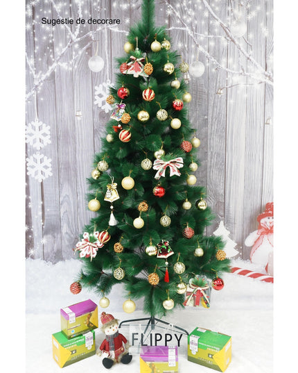 Brad artificial de Craciun tip pin, inaltime , diametru , 350 ramuri cu ace 3D