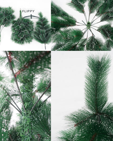 Brad artificial de Craciun tip pin inzapezit, inaltime , diametru , 350 ramuri cu ace 3D