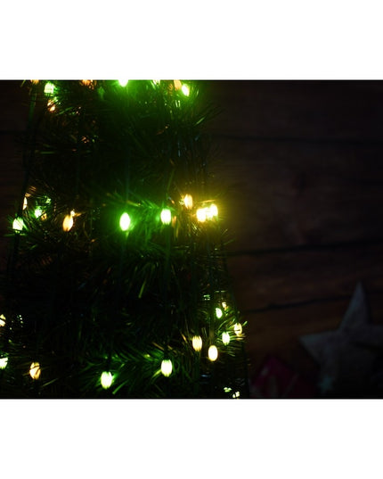 Brad artificial Pop-Up cu instalatie integrata, Lumini RGB, Suport inclus, Stea luminata, 304 Led,Material PVC