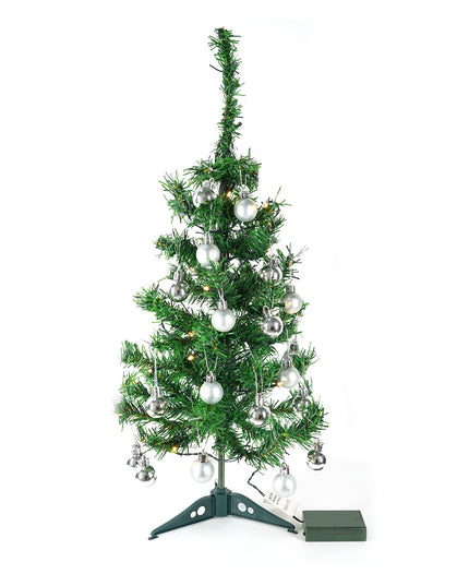 Brad Artificial Impodobit,suport plastic cu instalatie luminoasa 20 LED