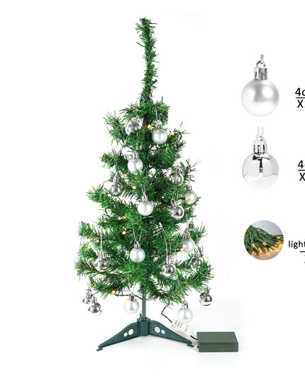 Brad Artificial Impodobit,suport plastic cu instalatie luminoasa 20 LED